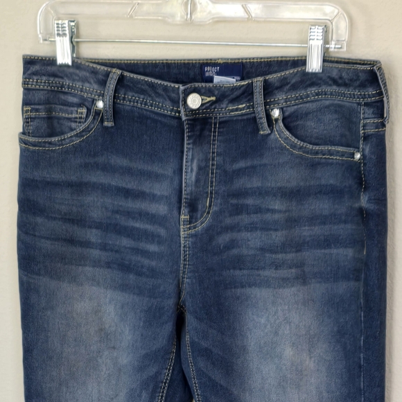 Project Indigo  High Rise Boot Cut  Cotton Dark Wash Rhinestone Womens 32X31 - Picture 11 of 16